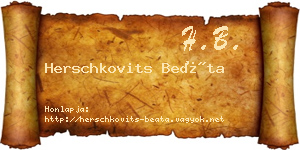 Herschkovits Beáta névjegykártya